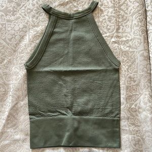 Free People Olive Green High Neck Tank